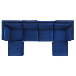 Ardent 6-Piece Performance Velvet Sectional Sofa in Navy-2