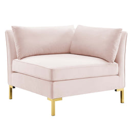 Ardent 5-Piece Performance Velvet Sectional Sofa in Pink-1
