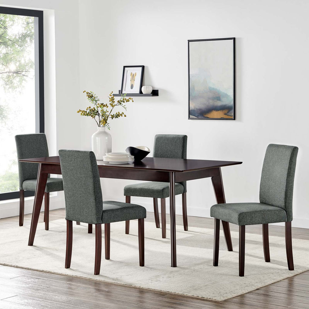 Prosper 5 Piece Upholstered Fabric Dining Set in Cappuccino Gray-2