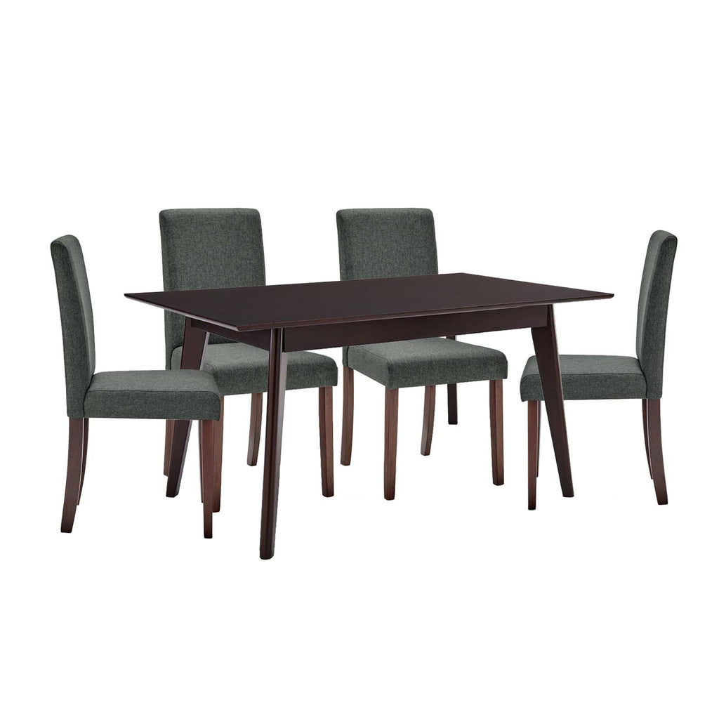 Prosper 5 Piece Upholstered Fabric Dining Set in Cappuccino Gray-2