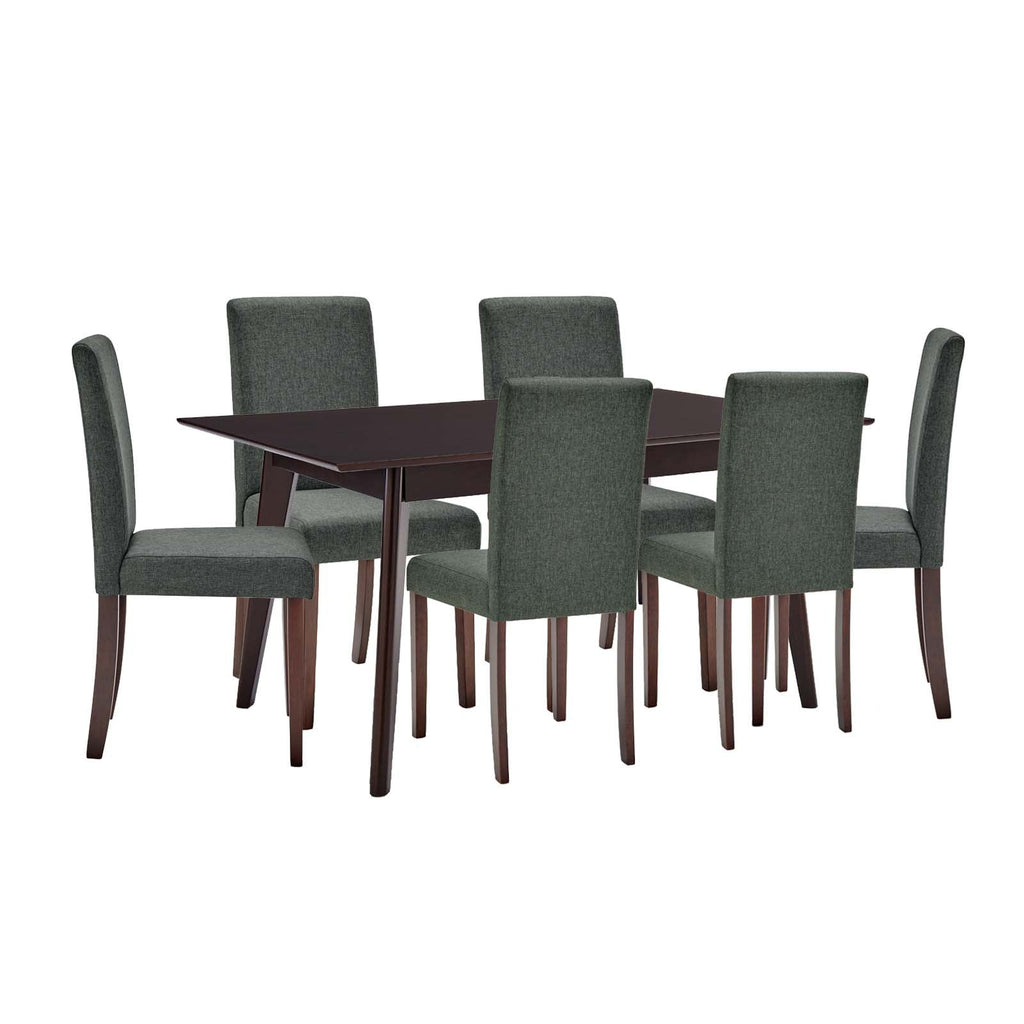 Prosper 7 Piece Upholstered Fabric Dining Set in Cappuccino Gray-1