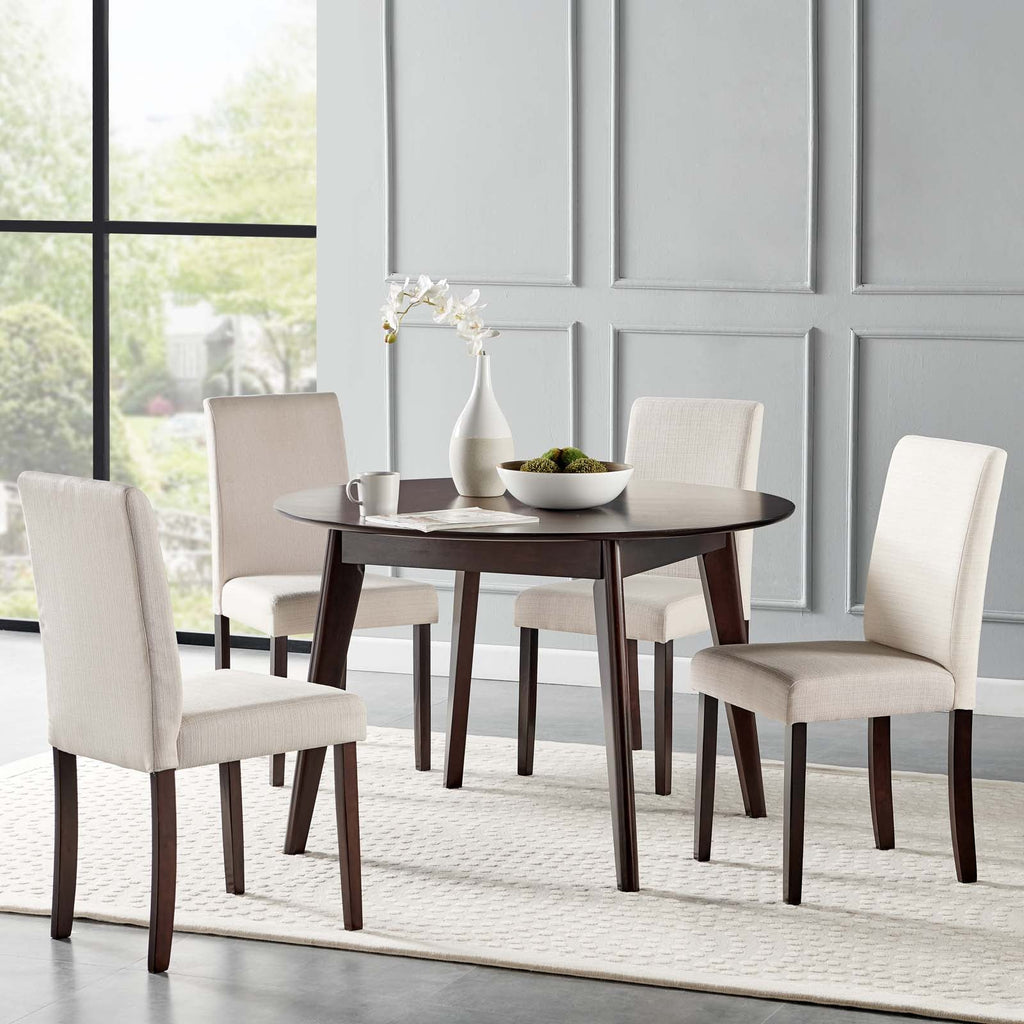 Prosper 5 Piece Upholstered Fabric Dining Set in Cappuccino Beige-1