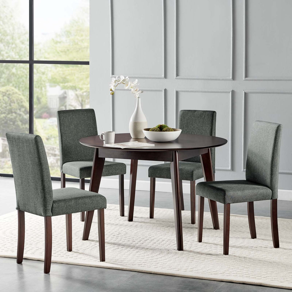 Prosper 5 Piece Upholstered Fabric Dining Set in Cappuccino Gray-1