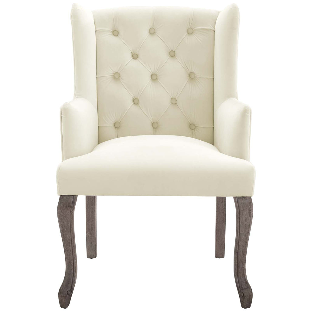 Realm Armchair Performance Velvet Set of 2 in Ivory