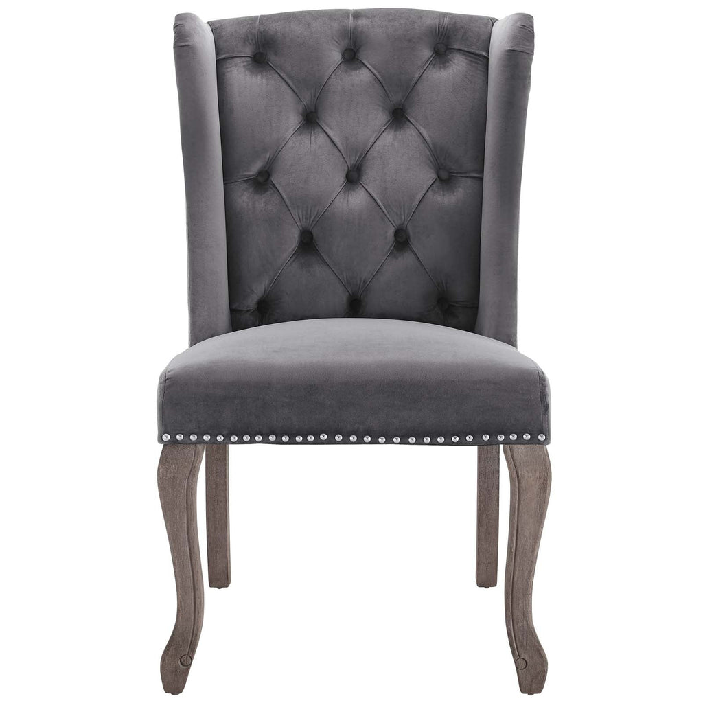 Apprise Side Chair Performance Velvet Set of 2 in Gray