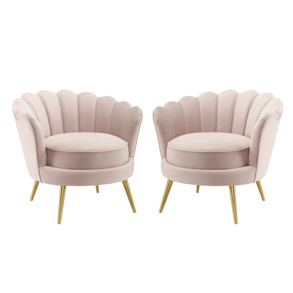 Admire Accent Armchair Performance Velvet Set of 2 in Pink