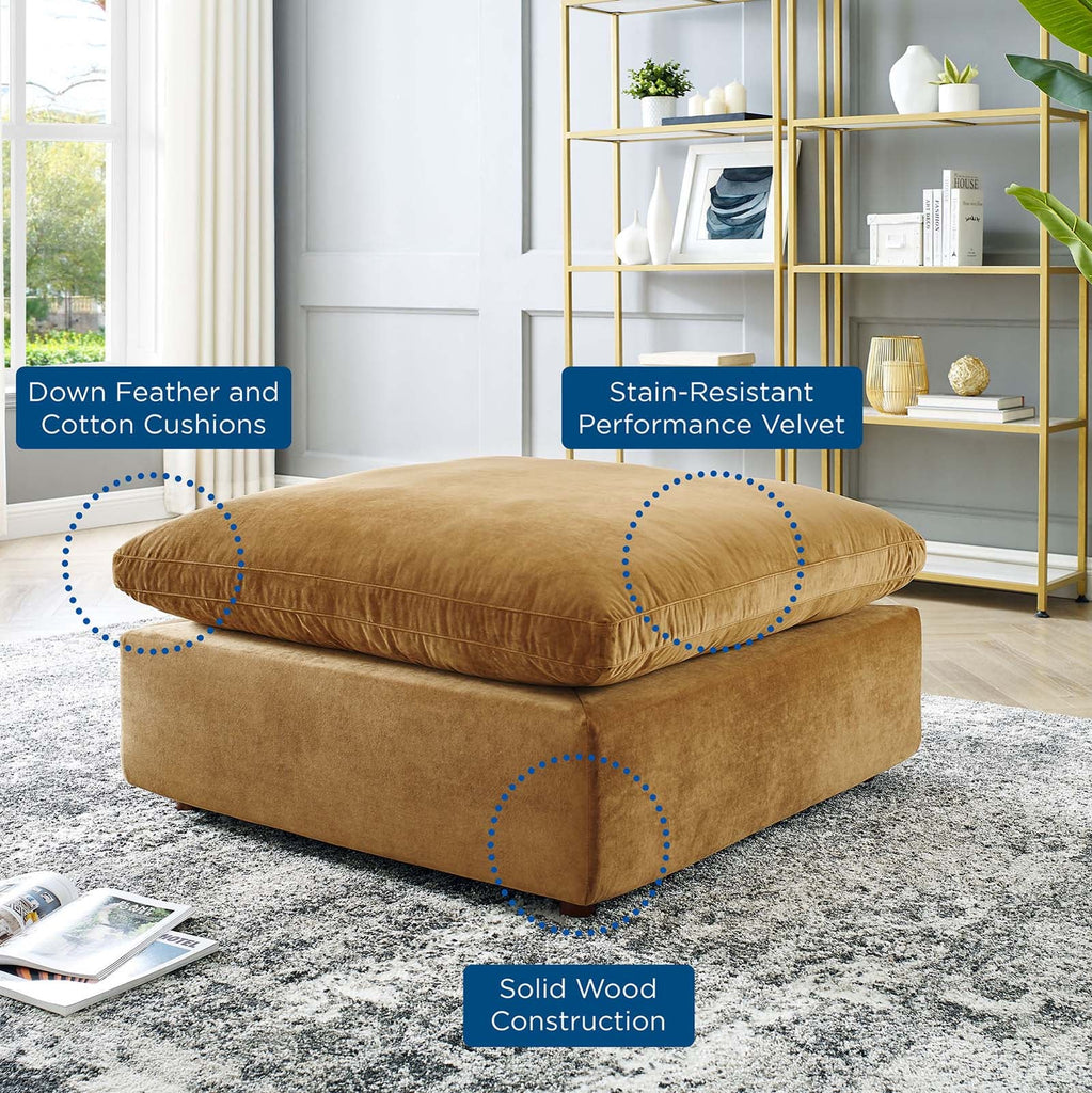 Commix Down Filled Overstuffed Performance Velvet Ottoman