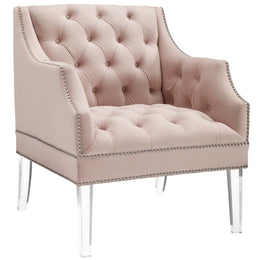 Proverbial Armchair Performance Velvet Set of 2 in Pink