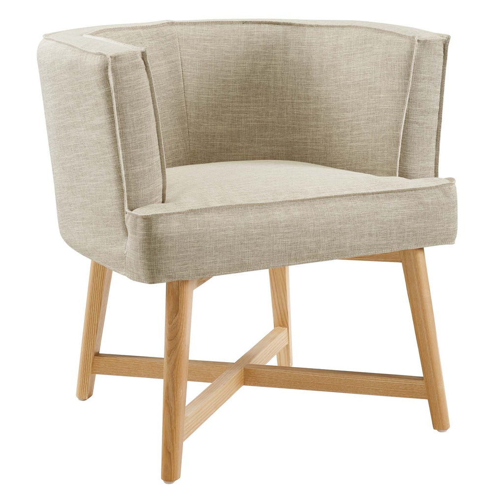 Anders Accent Chair Upholstered Fabric Set of 2 in Beige