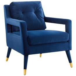 Premise Armchair Performance Velvet Set of 2 in Navy