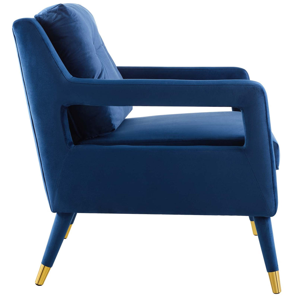 Premise Armchair Performance Velvet Set of 2 in Navy