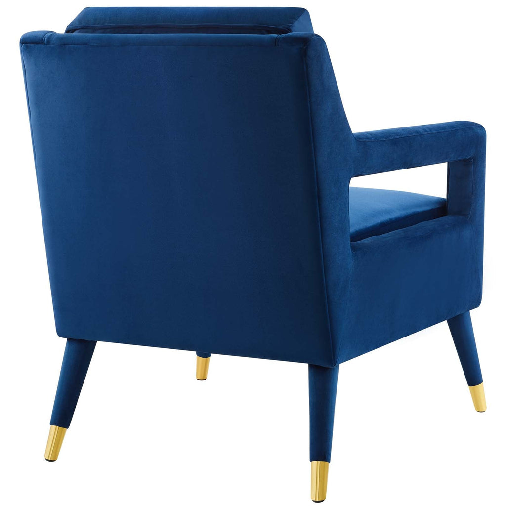 Premise Armchair Performance Velvet Set of 2 in Navy