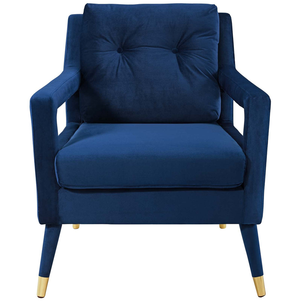 Premise Armchair Performance Velvet Set of 2 in Navy