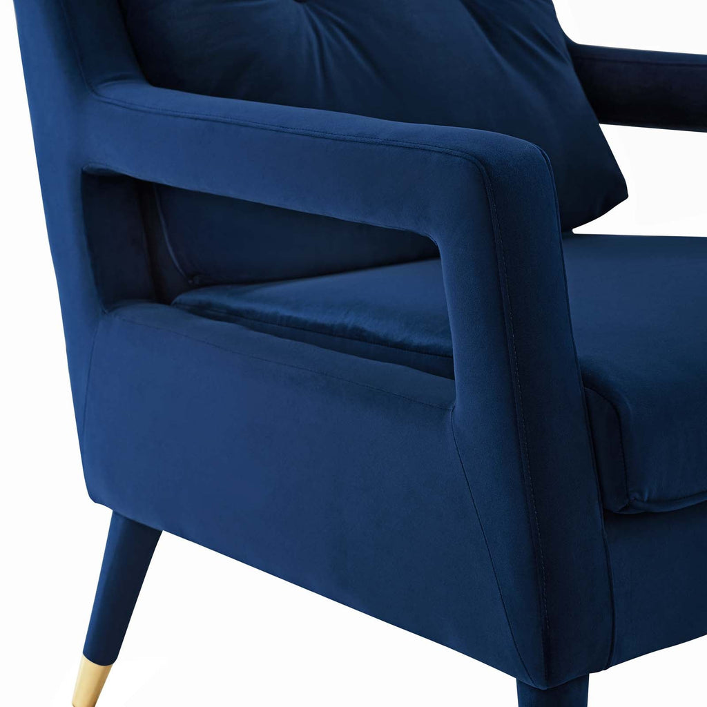 Premise Armchair Performance Velvet Set of 2 in Navy