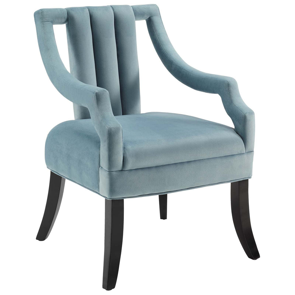 Harken Accent Chair Performance Velvet Set of 2 in Light Blue