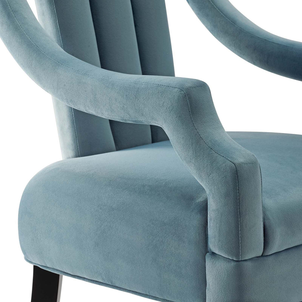 Harken Accent Chair Performance Velvet Set of 2 in Light Blue