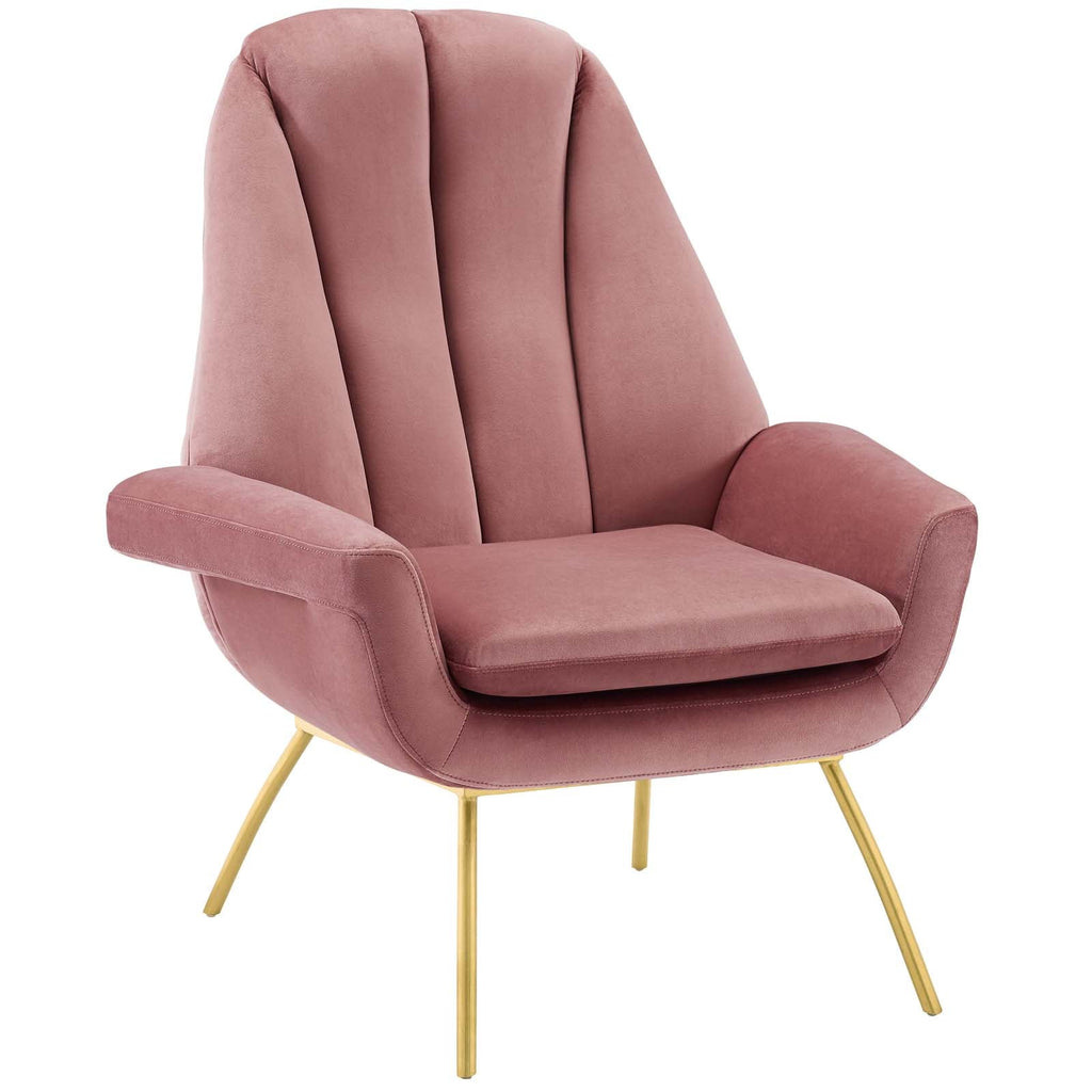 Summit Armchair Performance Velvet Set of 2 in Dusty Rose