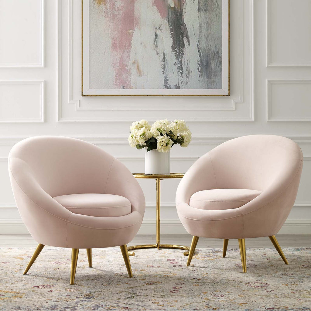 Circuit Accent Chair Performance Velvet Set of 2 in Pink