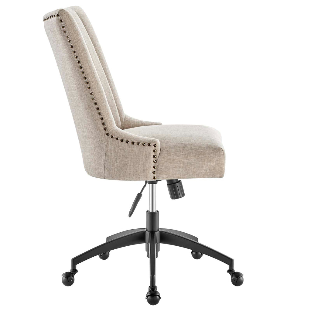 Empower Channel Tufted Fabric Office Chair - Black Beige