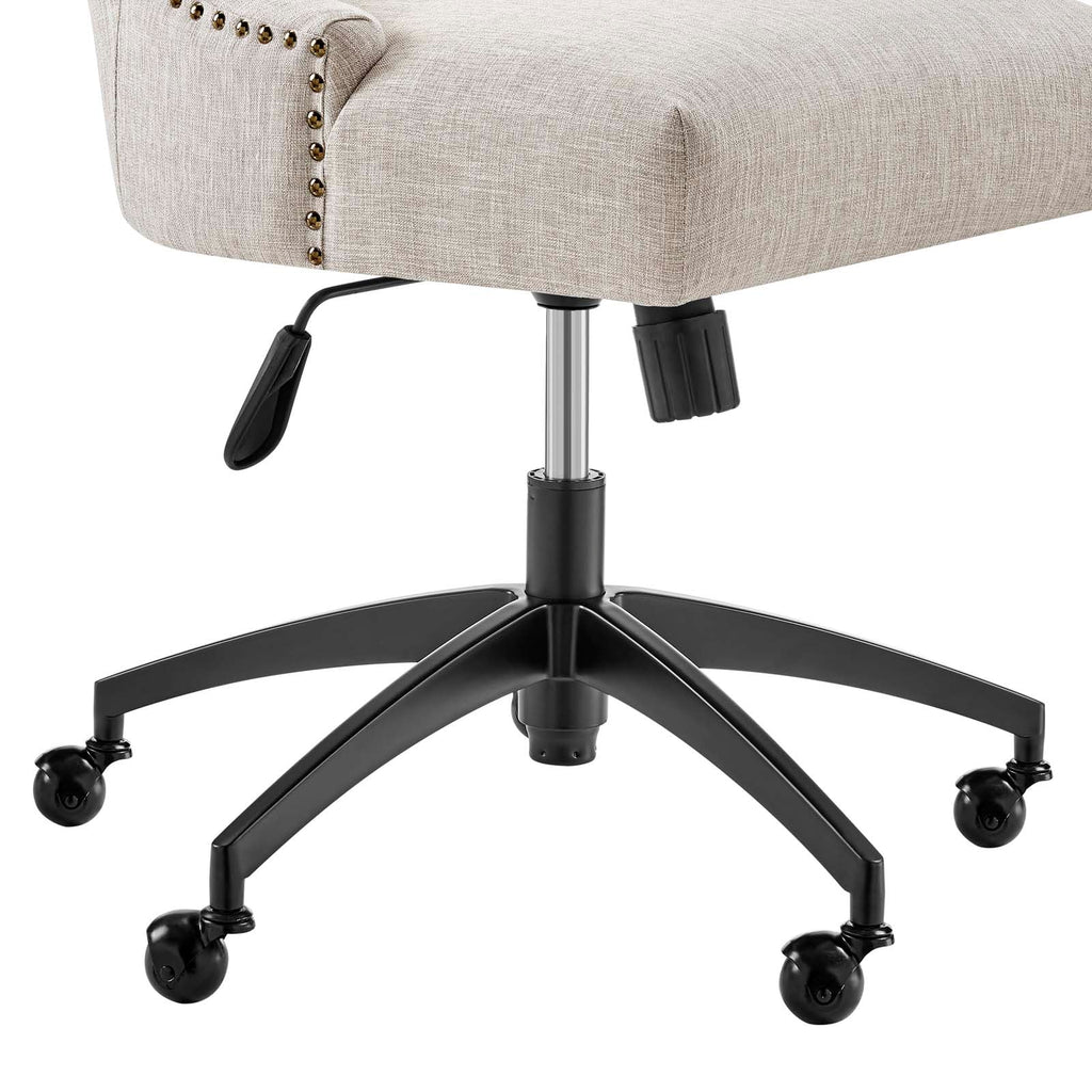 Empower Channel Tufted Fabric Office Chair - Black Beige