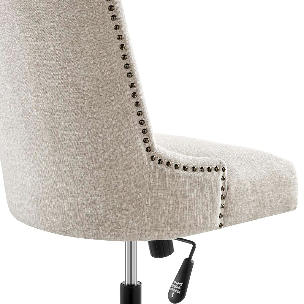 Empower Channel Tufted Fabric Office Chair - Black Beige