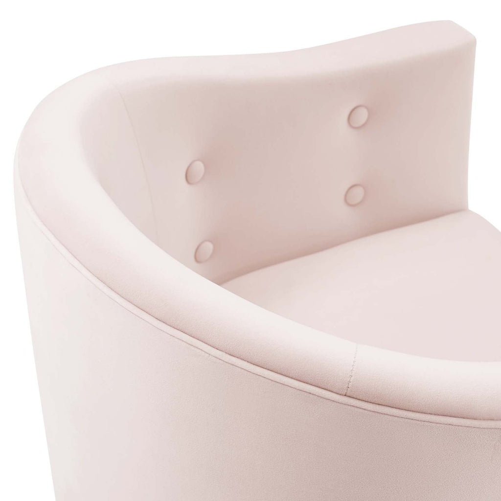 Savour Tufted Performance Velvet Counter Stool Set of 2 in Pink