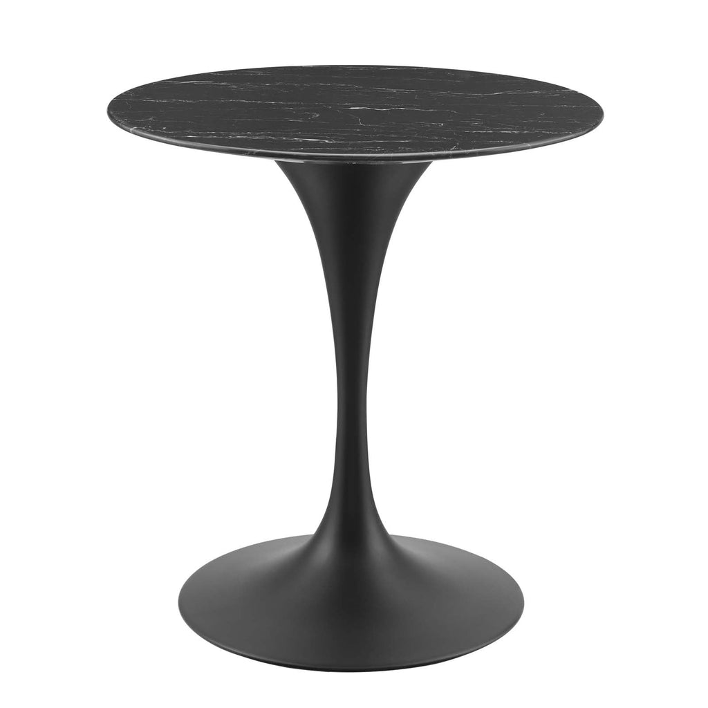 Lippa 28" Artificial Marble Dining Table - Black