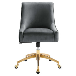 Discern Performance Velvet Office Chair - Grey