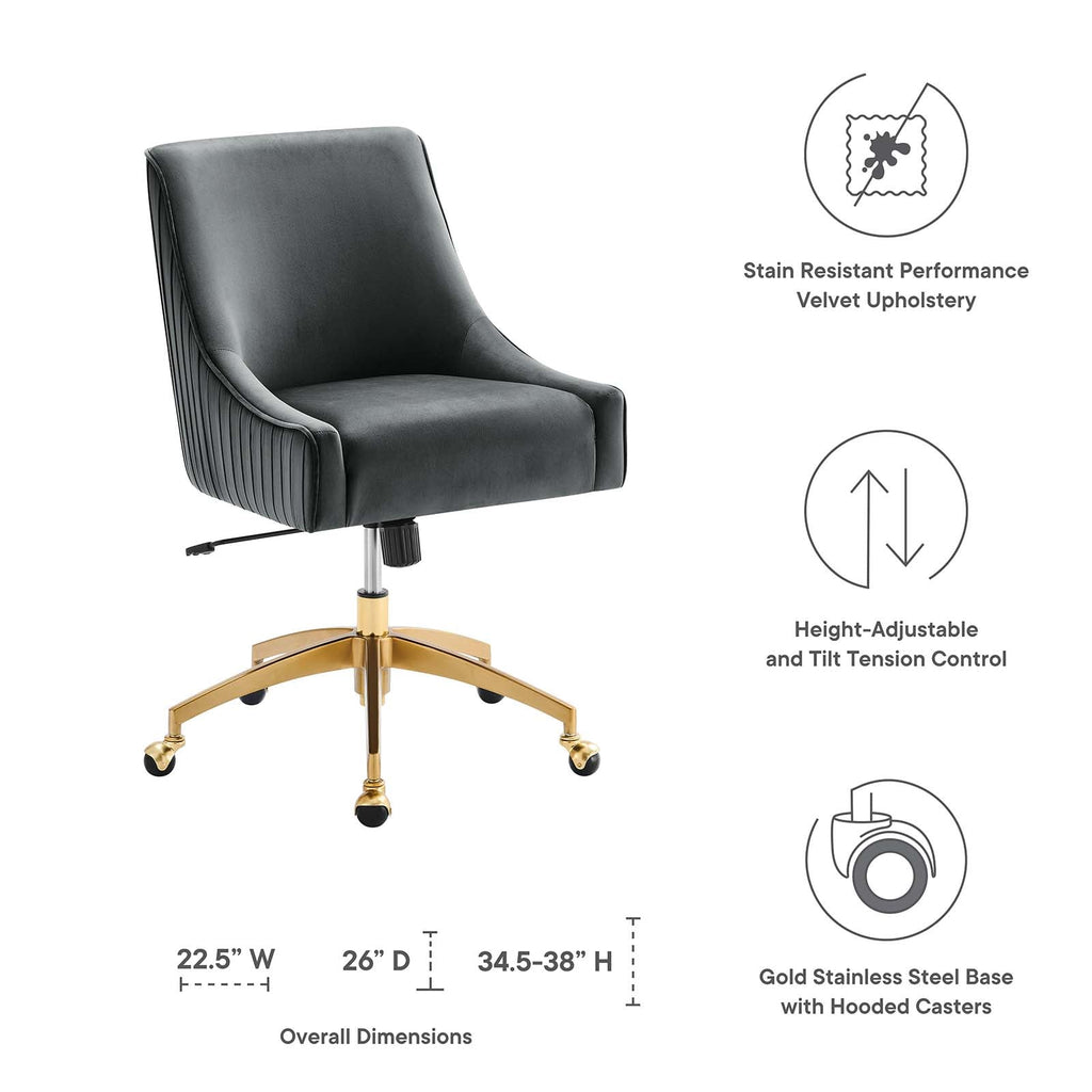 Discern Performance Velvet Office Chair - Grey