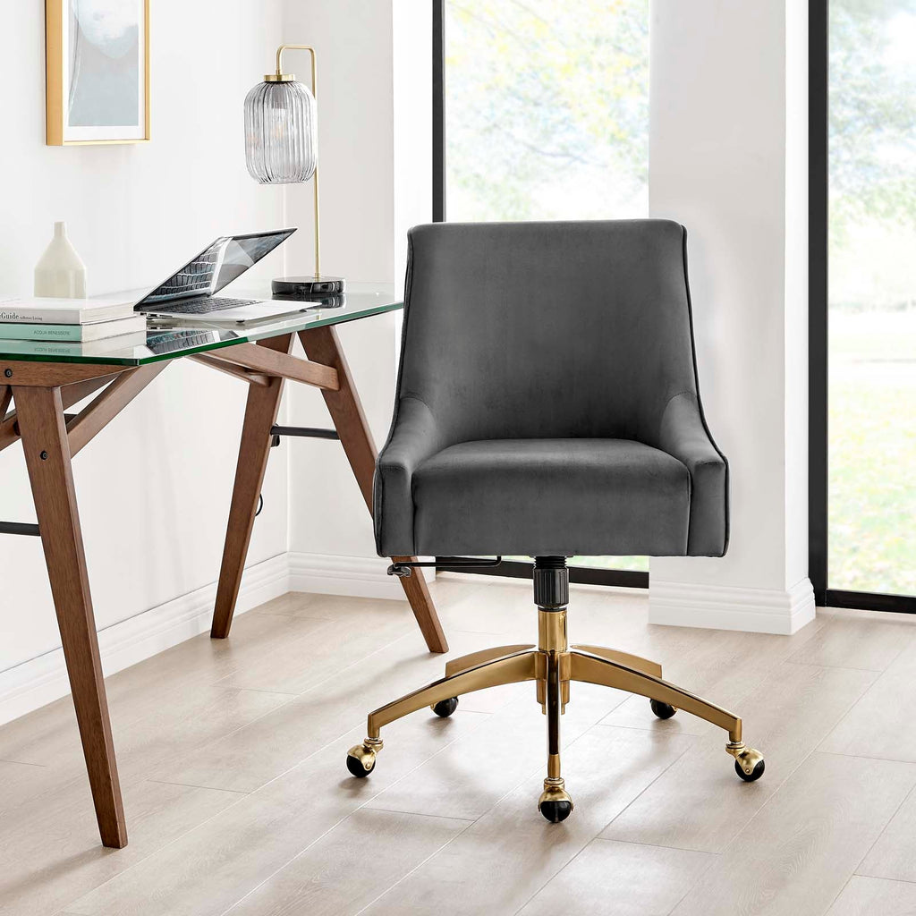 Discern Performance Velvet Office Chair - Grey