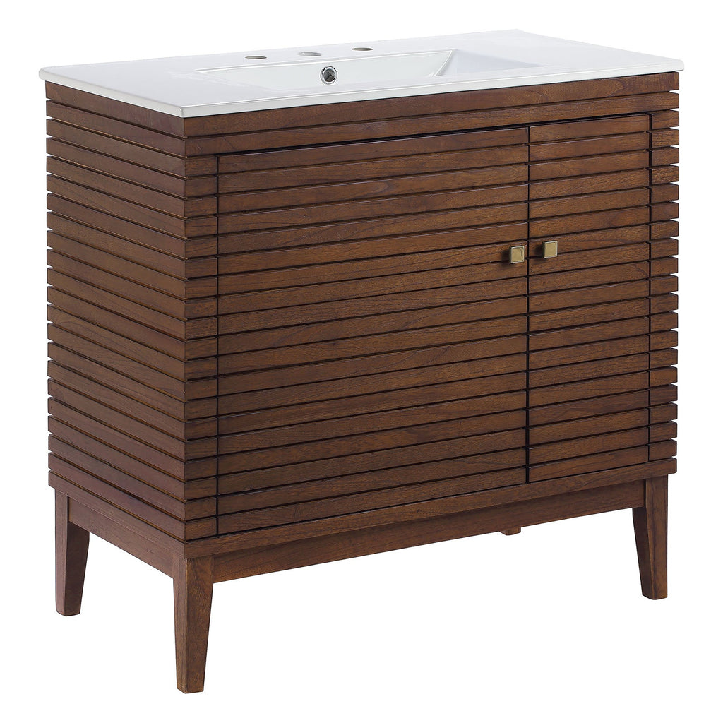 Ledger 36" Bathroom Vanity, Walnut White