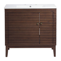 Ledger 36" Bathroom Vanity, Walnut White