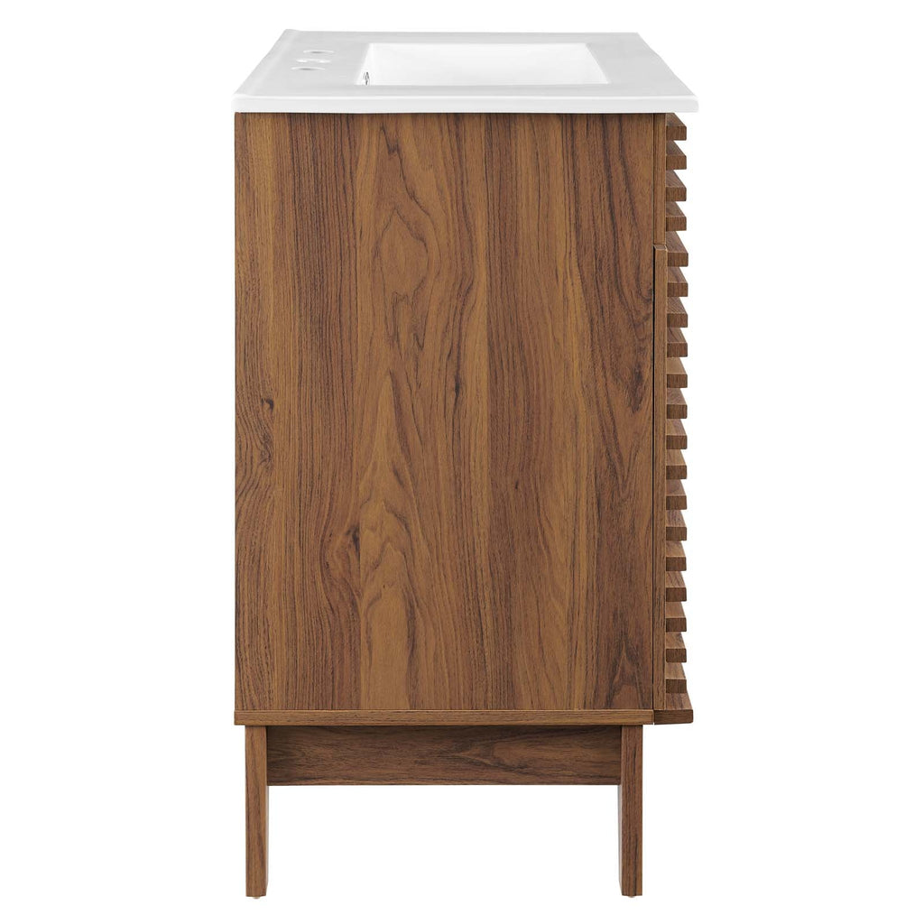 Render 30" Bathroom Vanity Cabinet, Walnut White