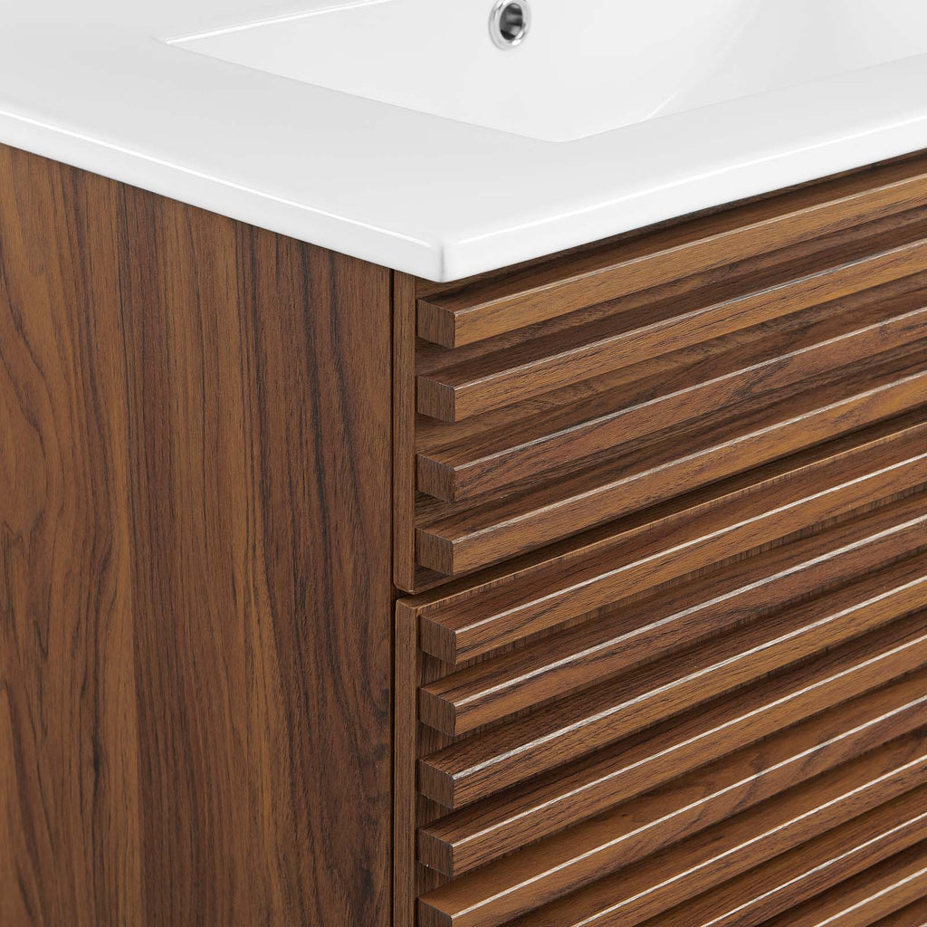 Render 30" Bathroom Vanity Cabinet, Walnut White