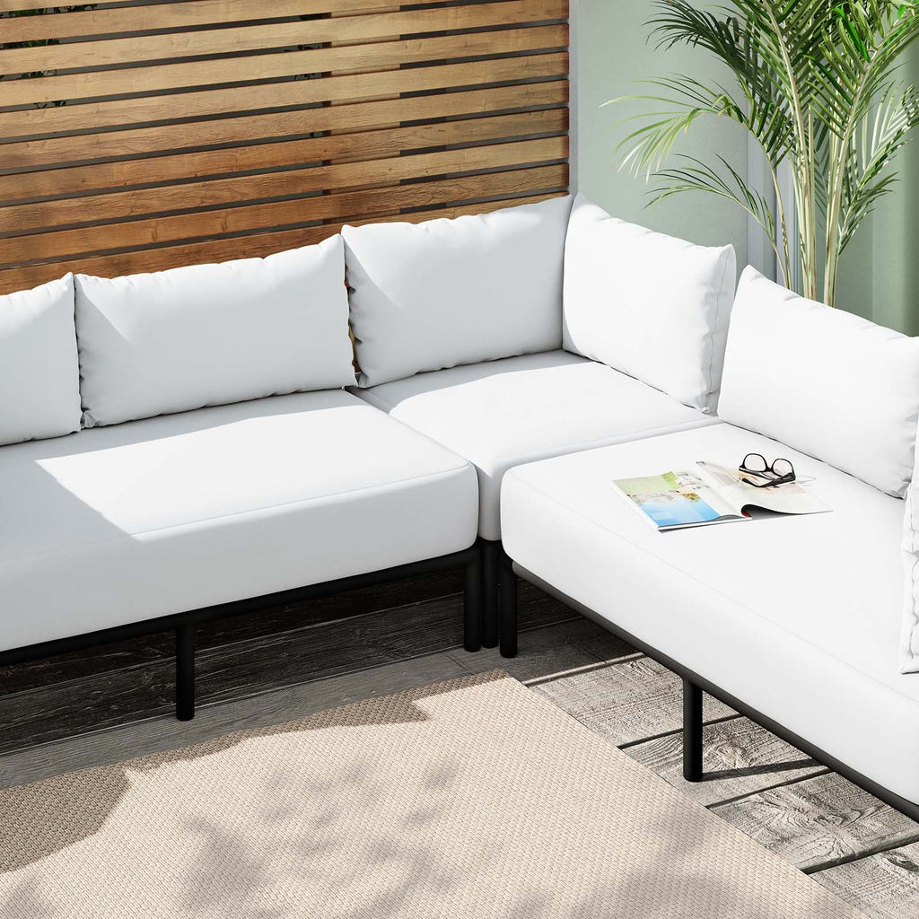 Hanalei Outdoor Patio 3-Piece Sectional, Ivory White