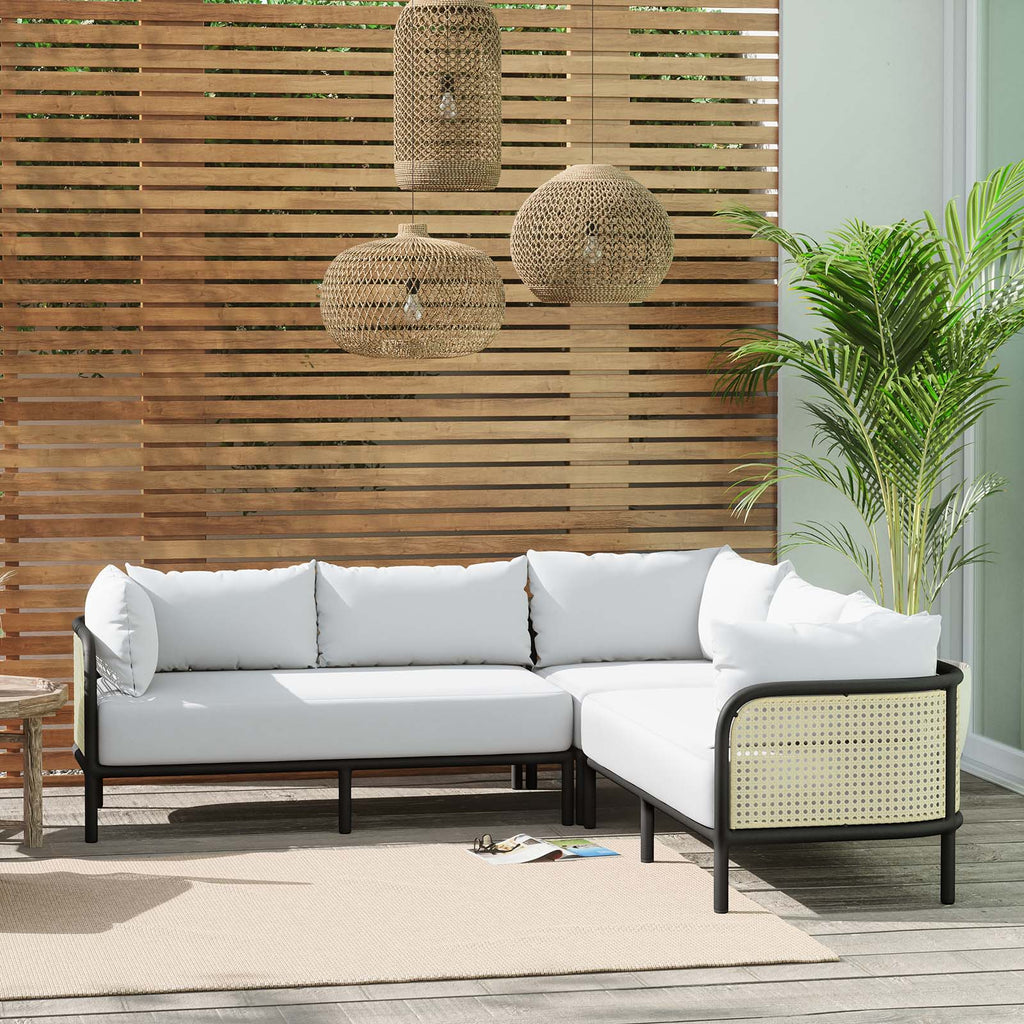 Hanalei Outdoor Patio 3-Piece Sectional, Ivory White