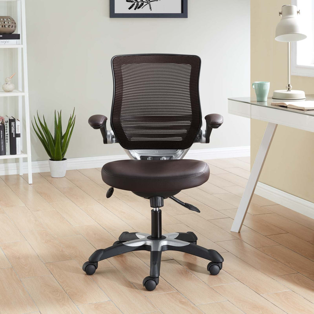 Edge Vinyl Office Chair in Brown