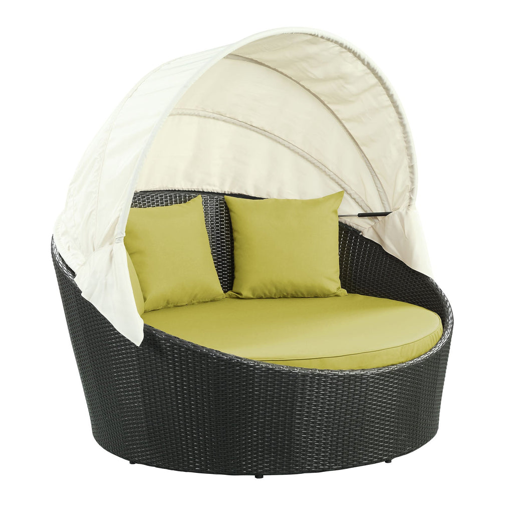 Siesta Canopy Outdoor Patio Daybed in Espresso Peridot