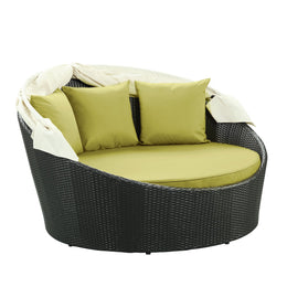 Siesta Canopy Outdoor Patio Daybed in Espresso Peridot