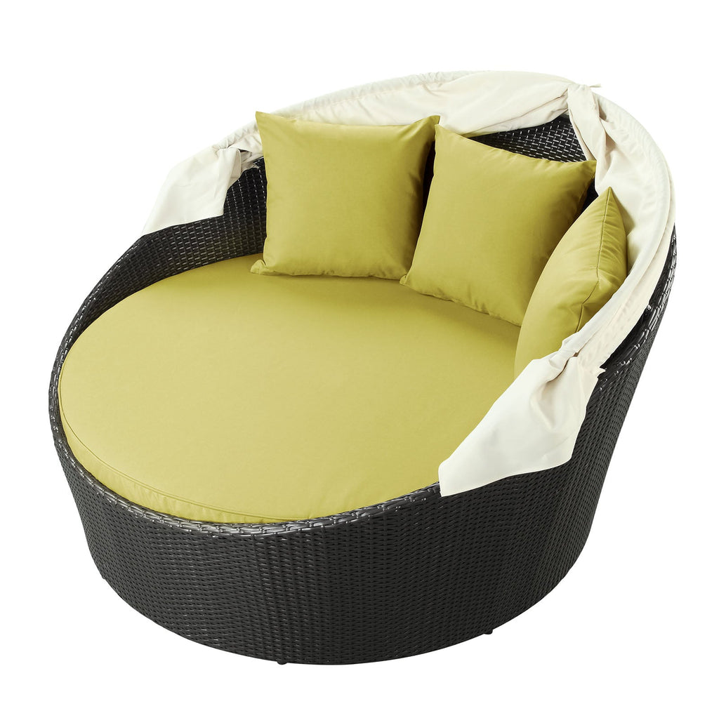 Siesta Canopy Outdoor Patio Daybed in Espresso Peridot