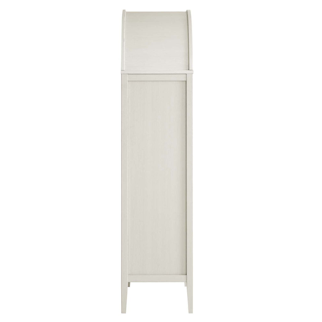 Nolan Tall Arched Storage Display Cabinet, White Oak