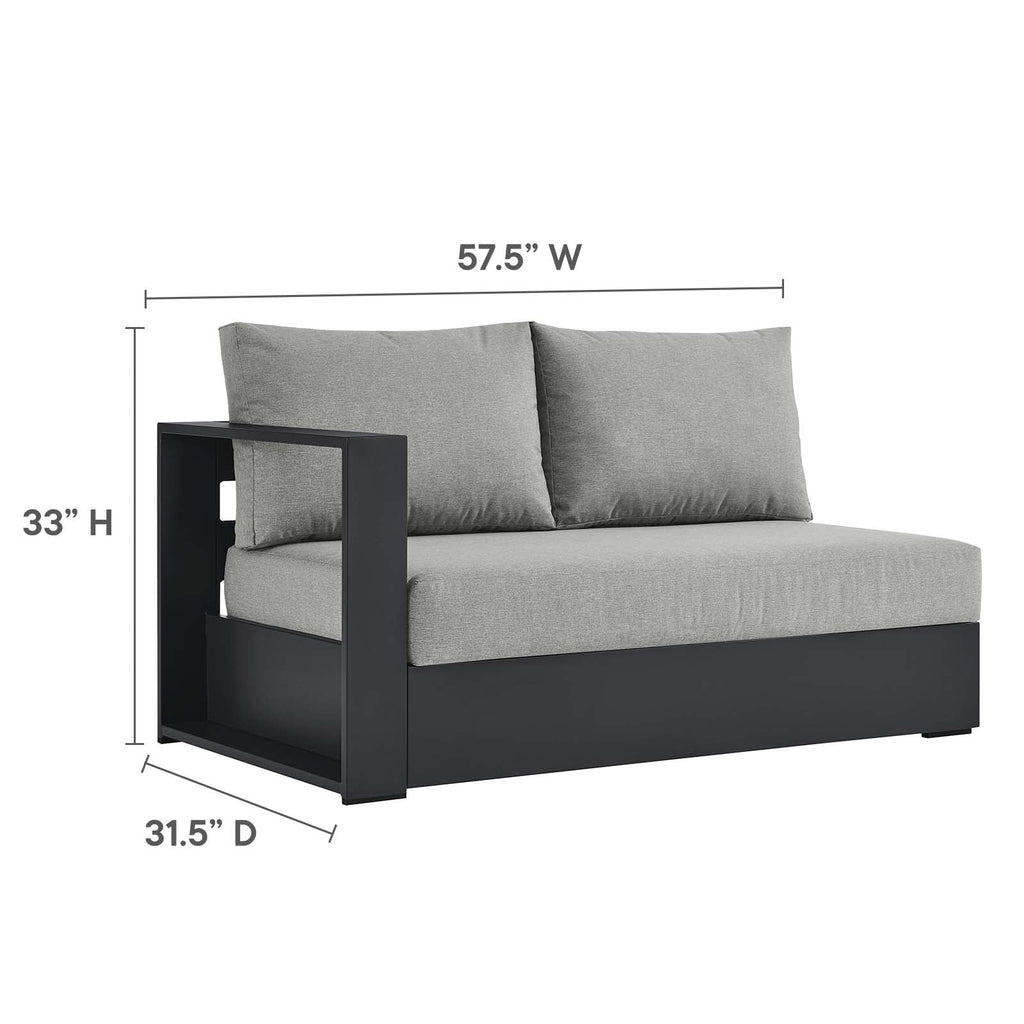 Tahoe Outdoor Patio Powder-Coated Aluminum 3-Piece Sectional Sofa Set, Grey Grey