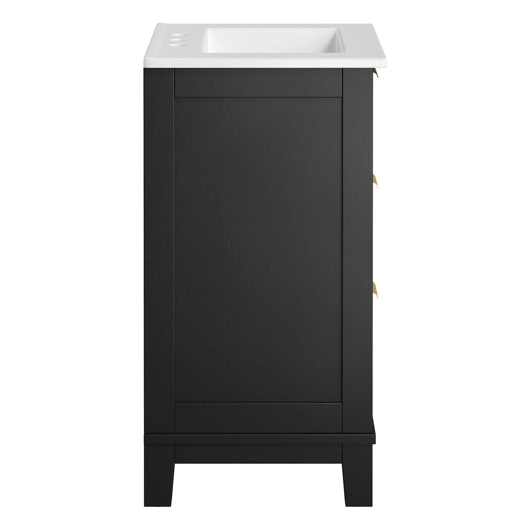 Dixie 24” Solid Wood Bathroom Vanity, Black White