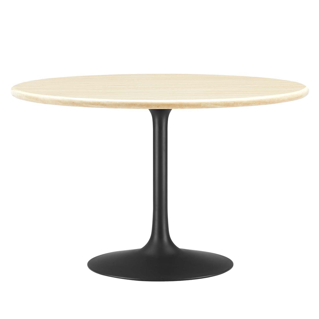 Lippa 48" Round Artificial Travertine Dining Table