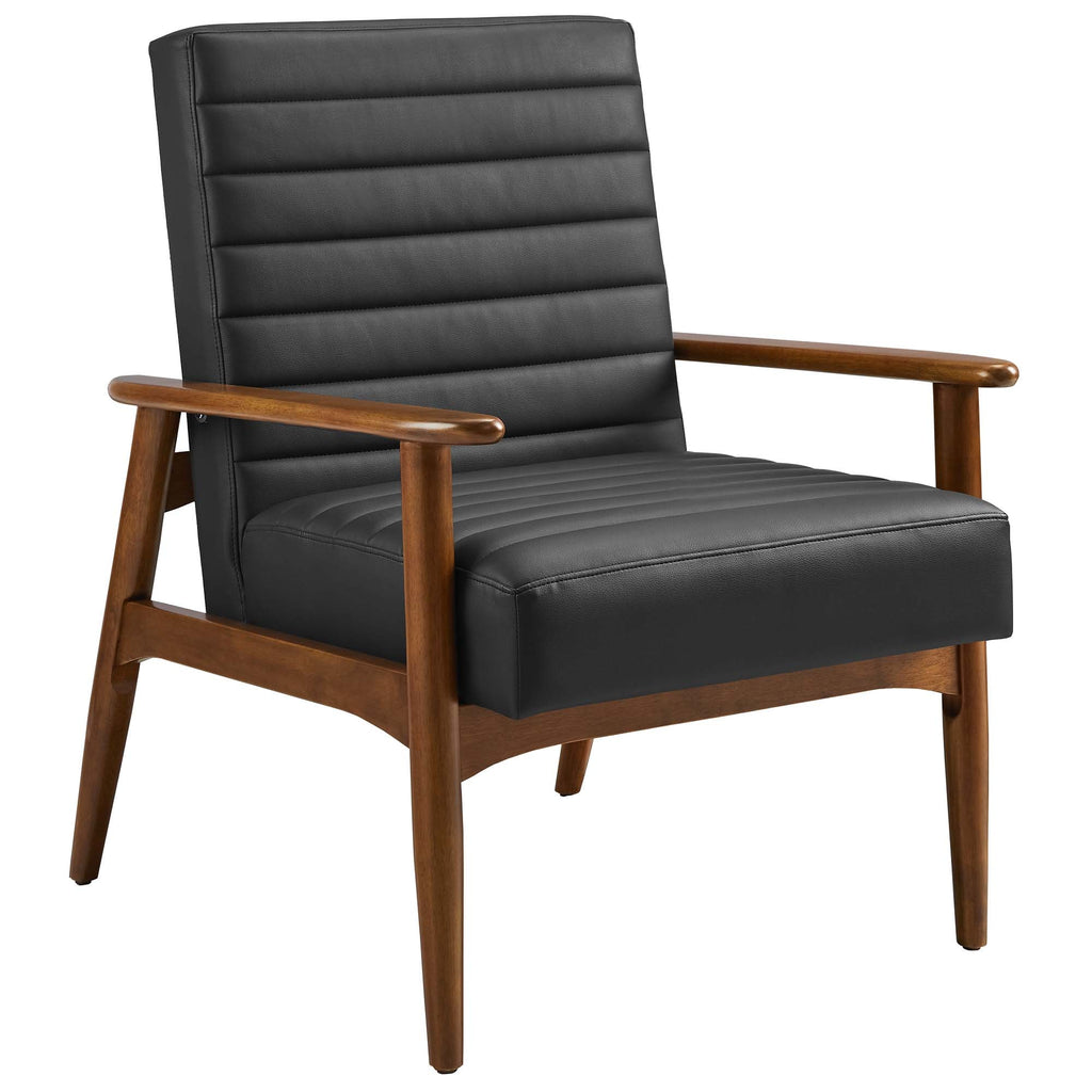 Jensen Vegan Leather Accent Chair in Walnut Black