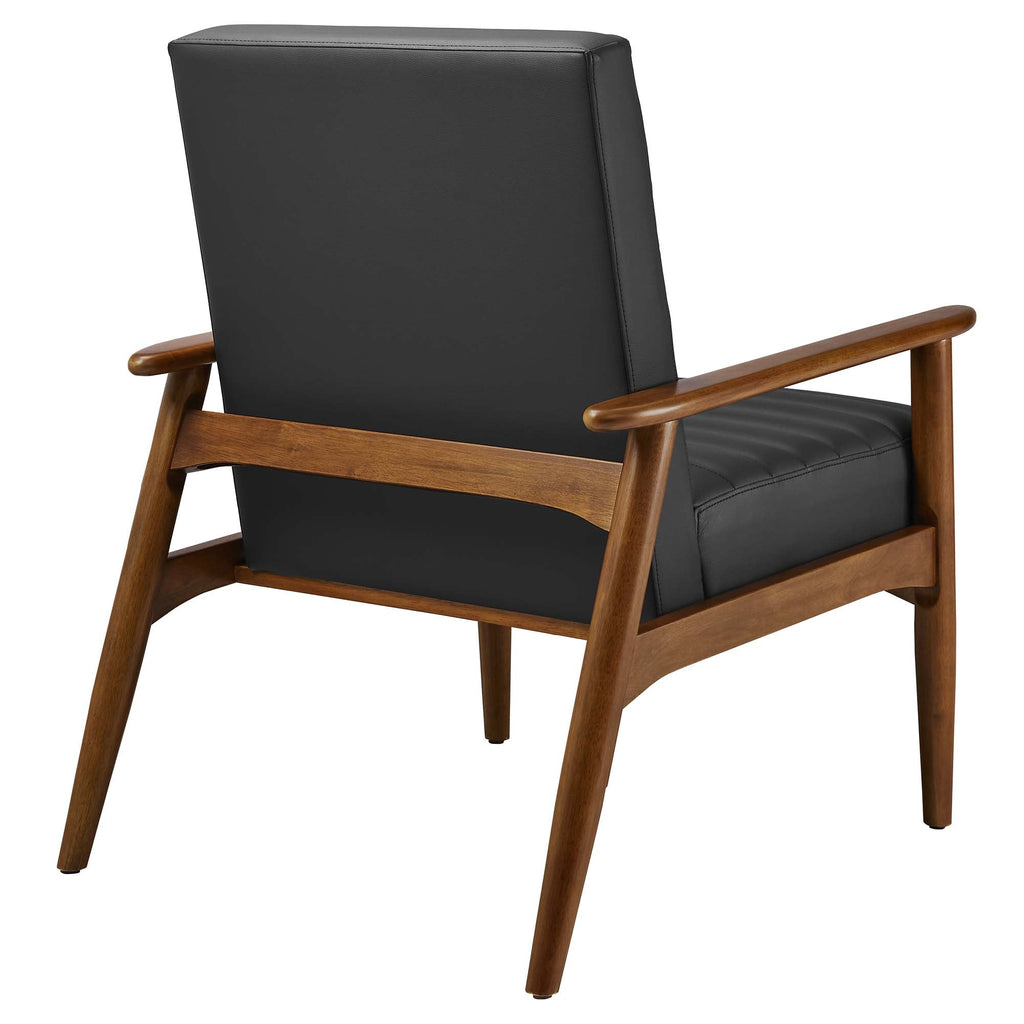 Jensen Vegan Leather Accent Chair in Walnut Black