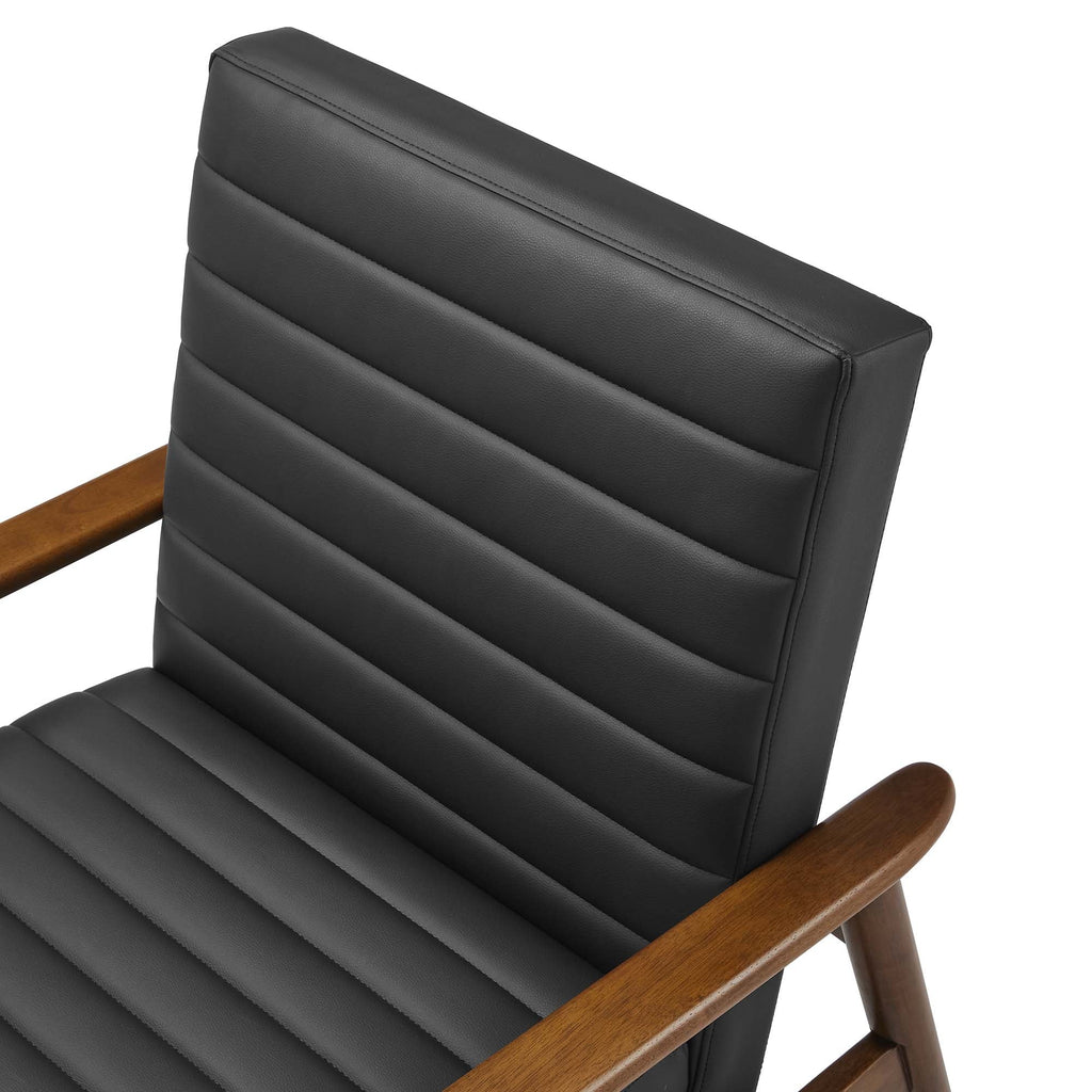 Jensen Vegan Leather Accent Chair in Walnut Black