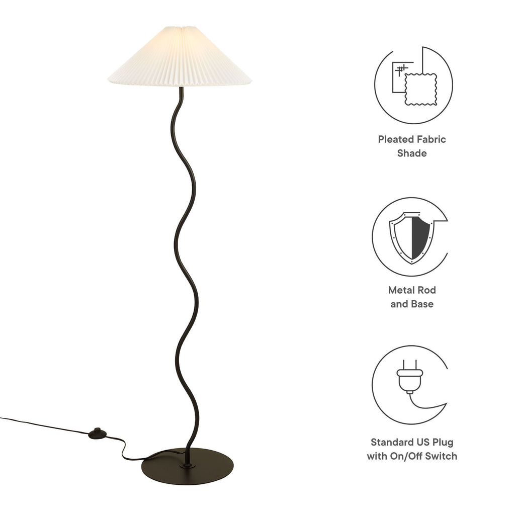 Wave Squiggle Floor Lamp in Black