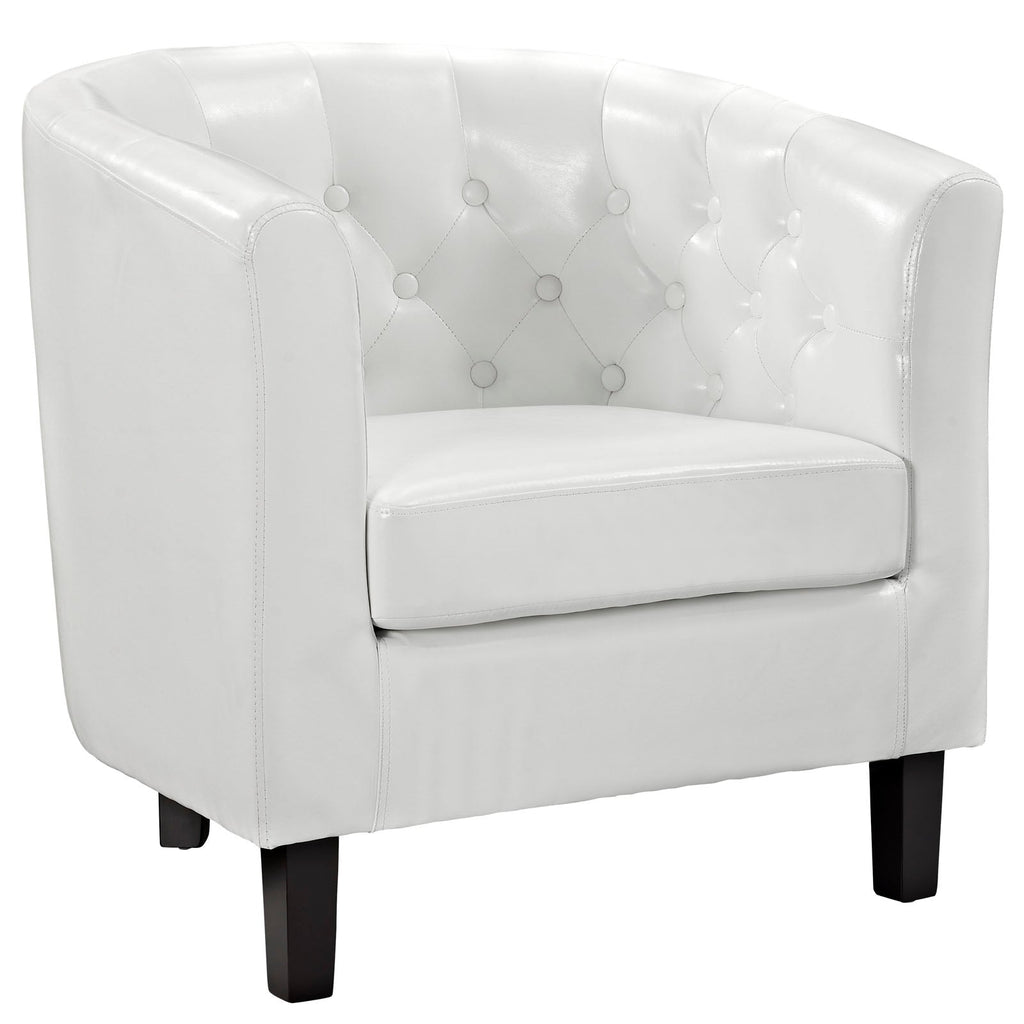Prospect Upholstered Vinyl Armchair in White