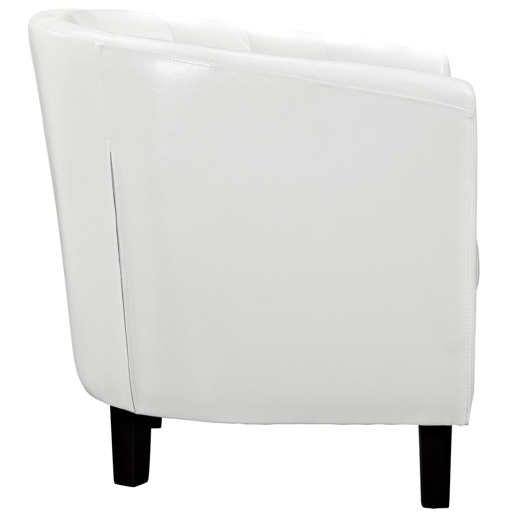 Prospect Upholstered Vinyl Armchair in White
